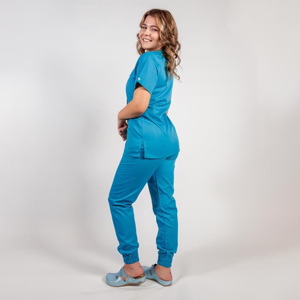 pantaloni cu elastic in talie si manseta