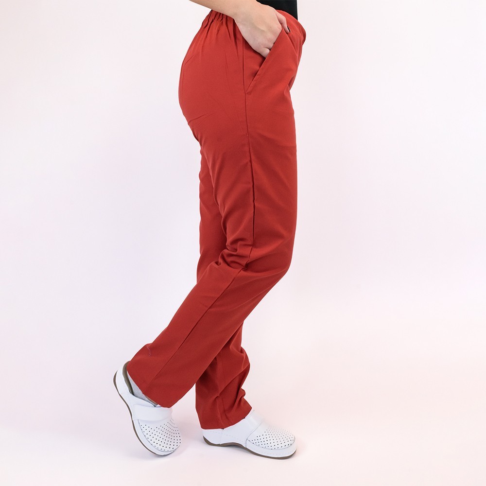 Pantalon unisex Lotus 1, cu snur, rosu