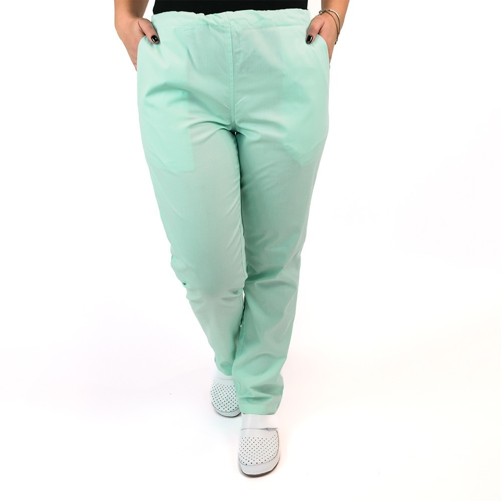 Pantalon unisex Lotus 1, cu snur, verde menta