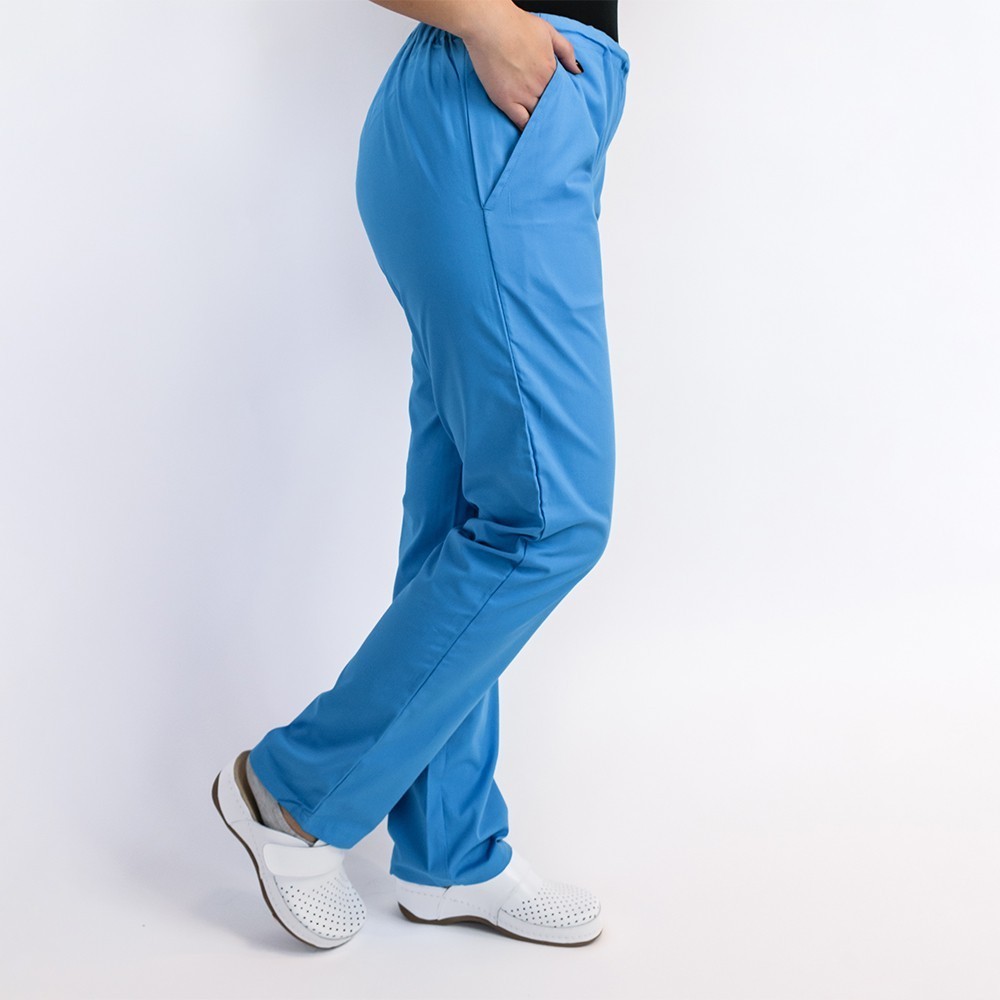 Pantalon unisex Lotus 1, cu snur, albastru deschis