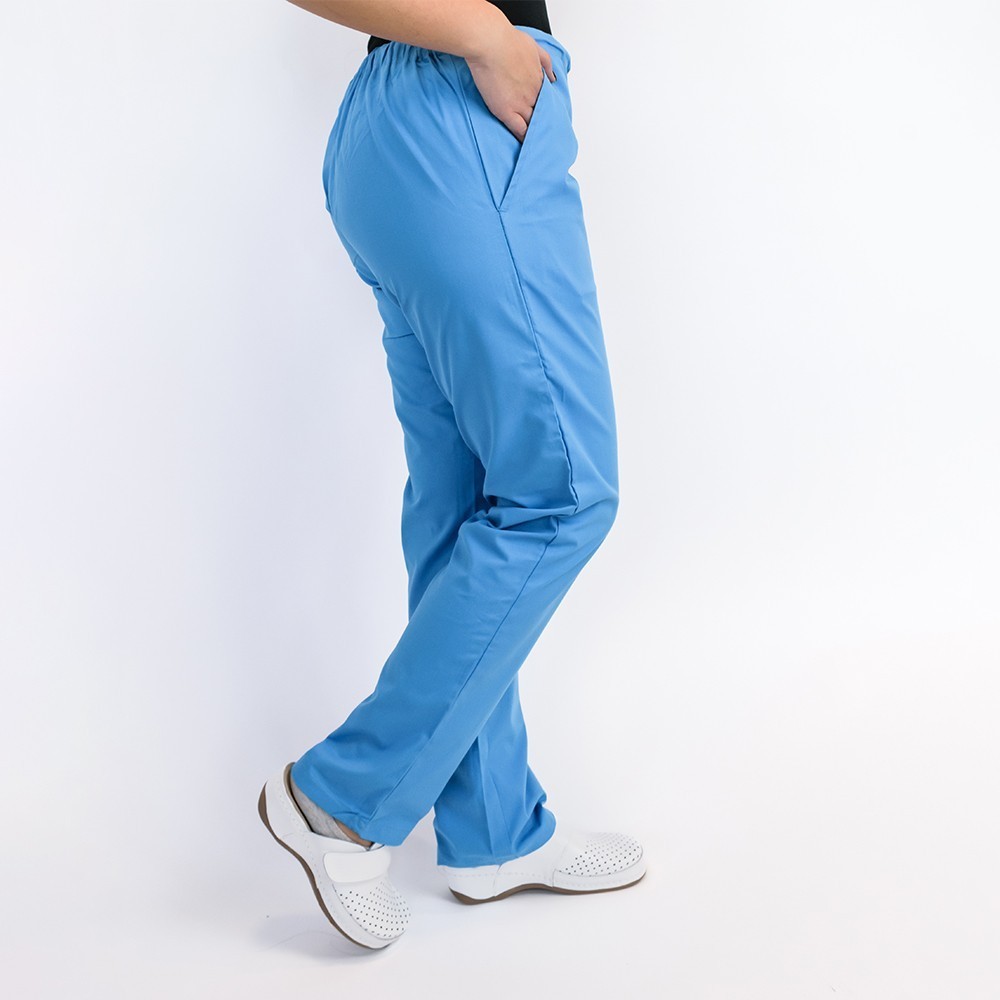 Pantalon unisex Lotus 1, cu snur, albastru deschis