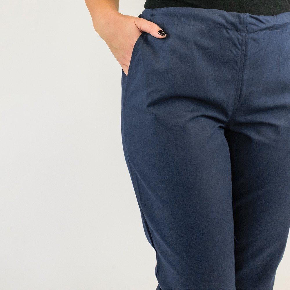 Pantalon unisex Lotus 1, cu snur, bleumarin