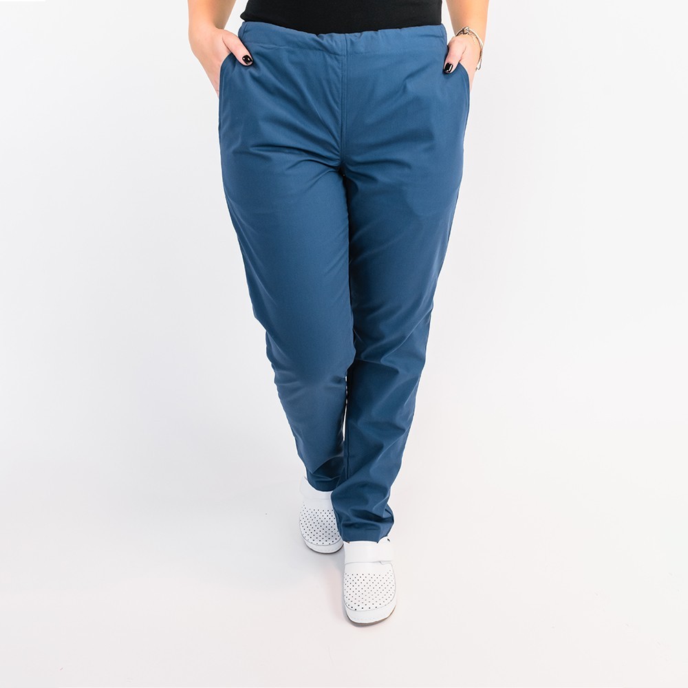 Pantalon unisex Lotus 1, cu snur, turcoaz inchis