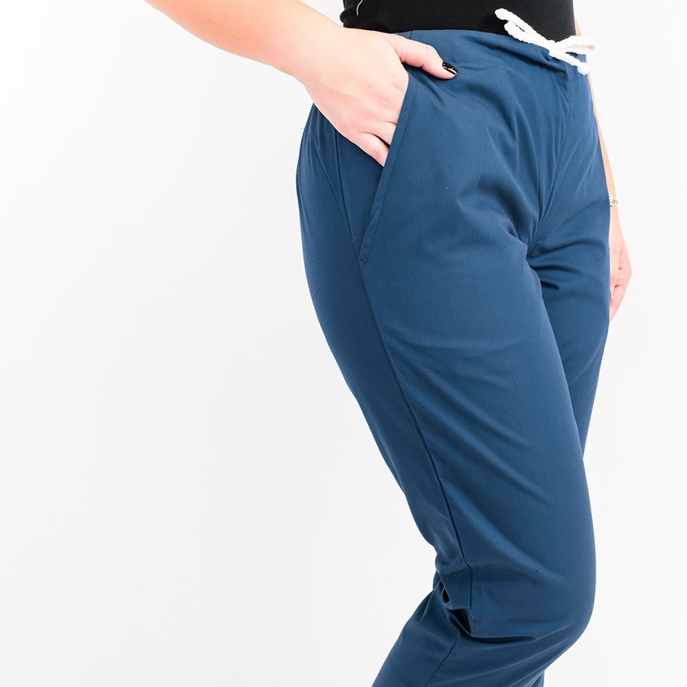 Pantalon unisex Lotus 1, cu snur, turcoaz inchis