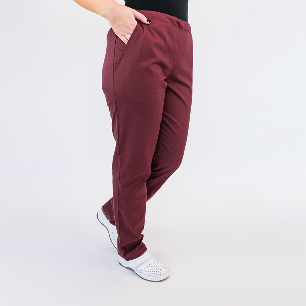 Pantalon unisex Lotus 1, cu snur, visiniu