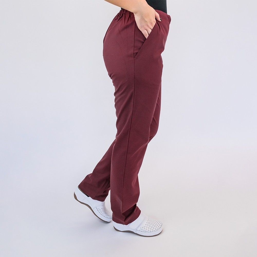 Pantalon unisex Lotus 1, cu snur, visiniu