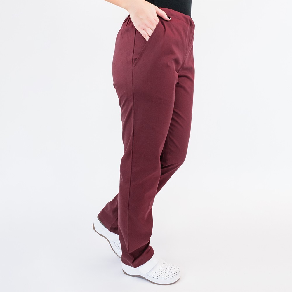 Pantalon unisex Lotus 1, cu snur, visiniu