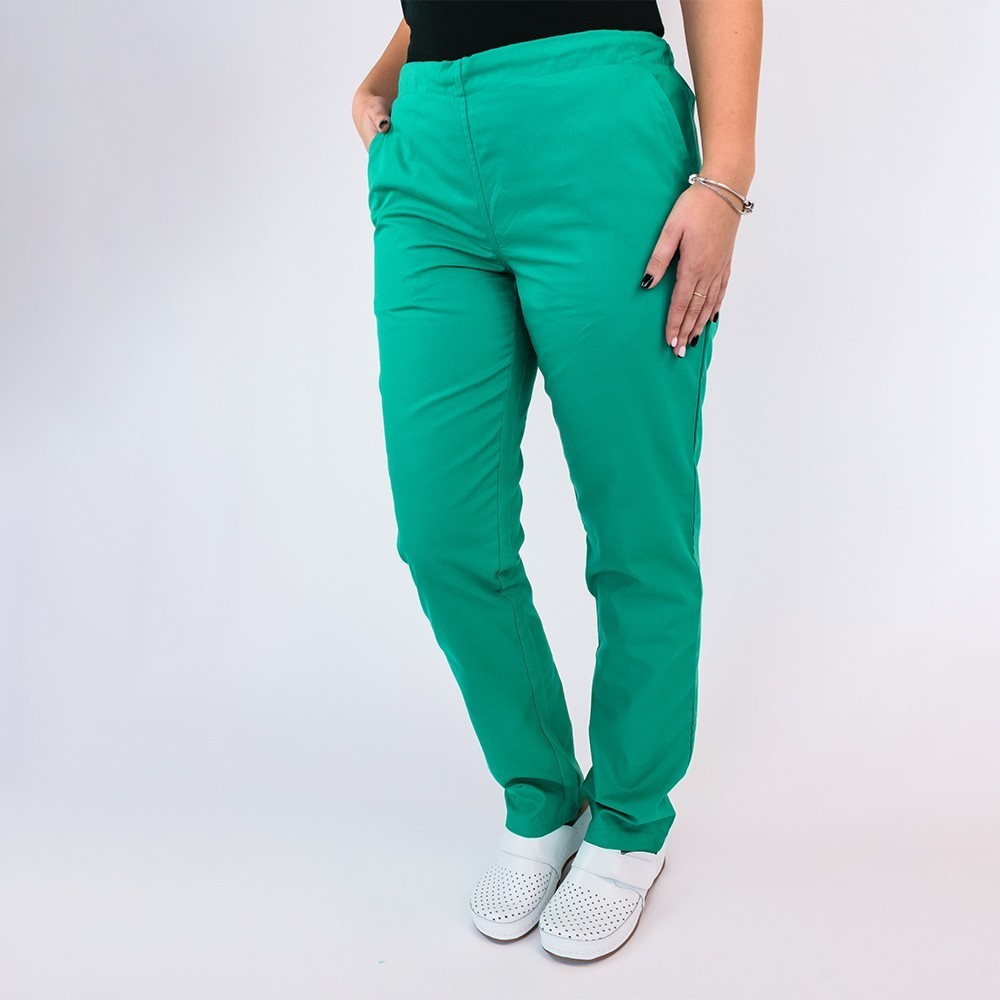 Pantalon unisex Lotus 1, cu snur, verde chirurgical