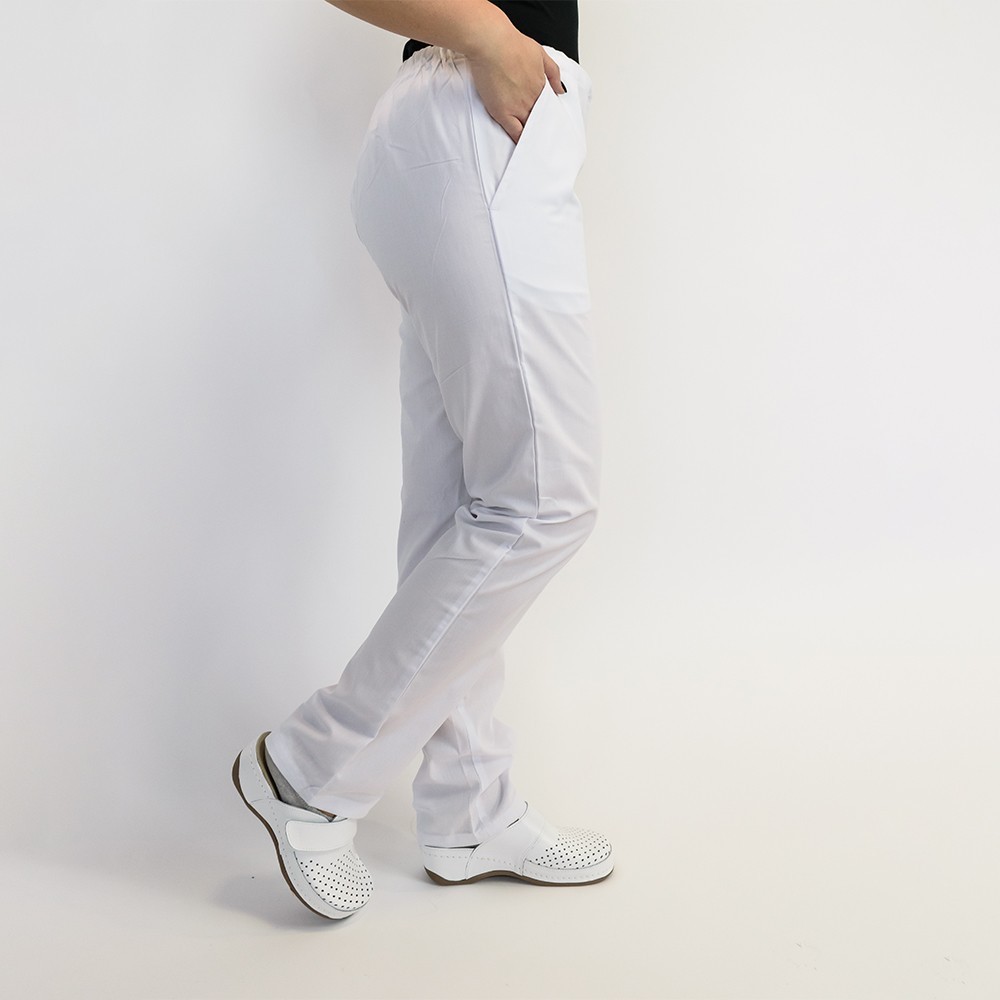 Costum Lotus, bluza cu fermoar si paspol, pantaloni cu snur, alb/mov