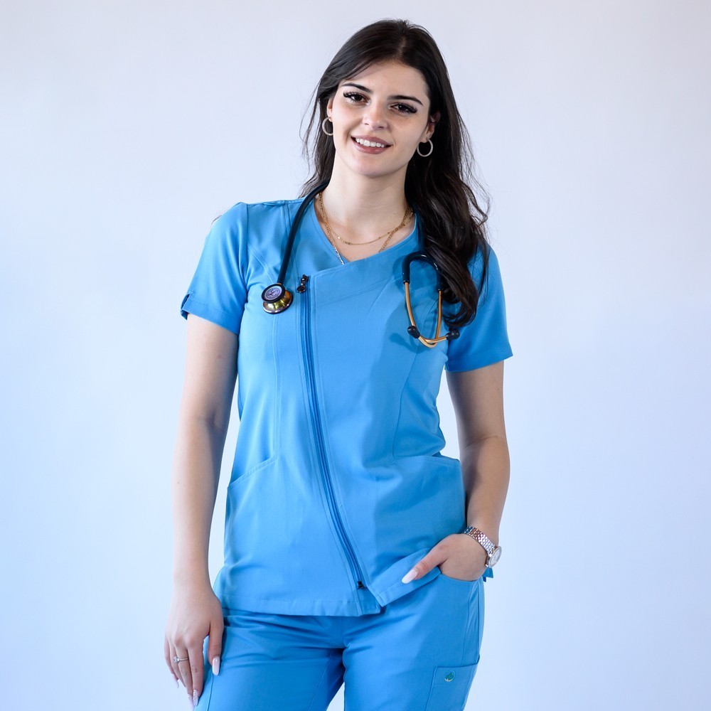 Costum medical Lotus Flex, stretch, albastru deschis, TRS-JK1 TRS-SP4-V3