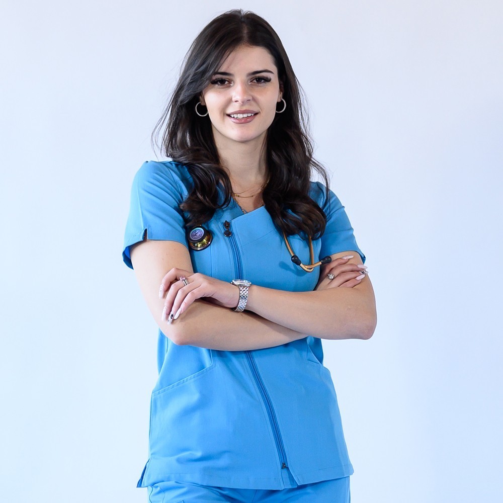 Costum medical Lotus Flex, stretch, albastru deschis, TRS-JK1 TRS-SP4-V3