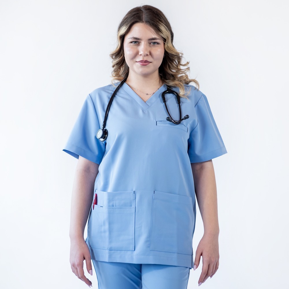 Costum medical Lotus Flex, stretch, albastru ciel, TRS-NP16 TRS-SP9