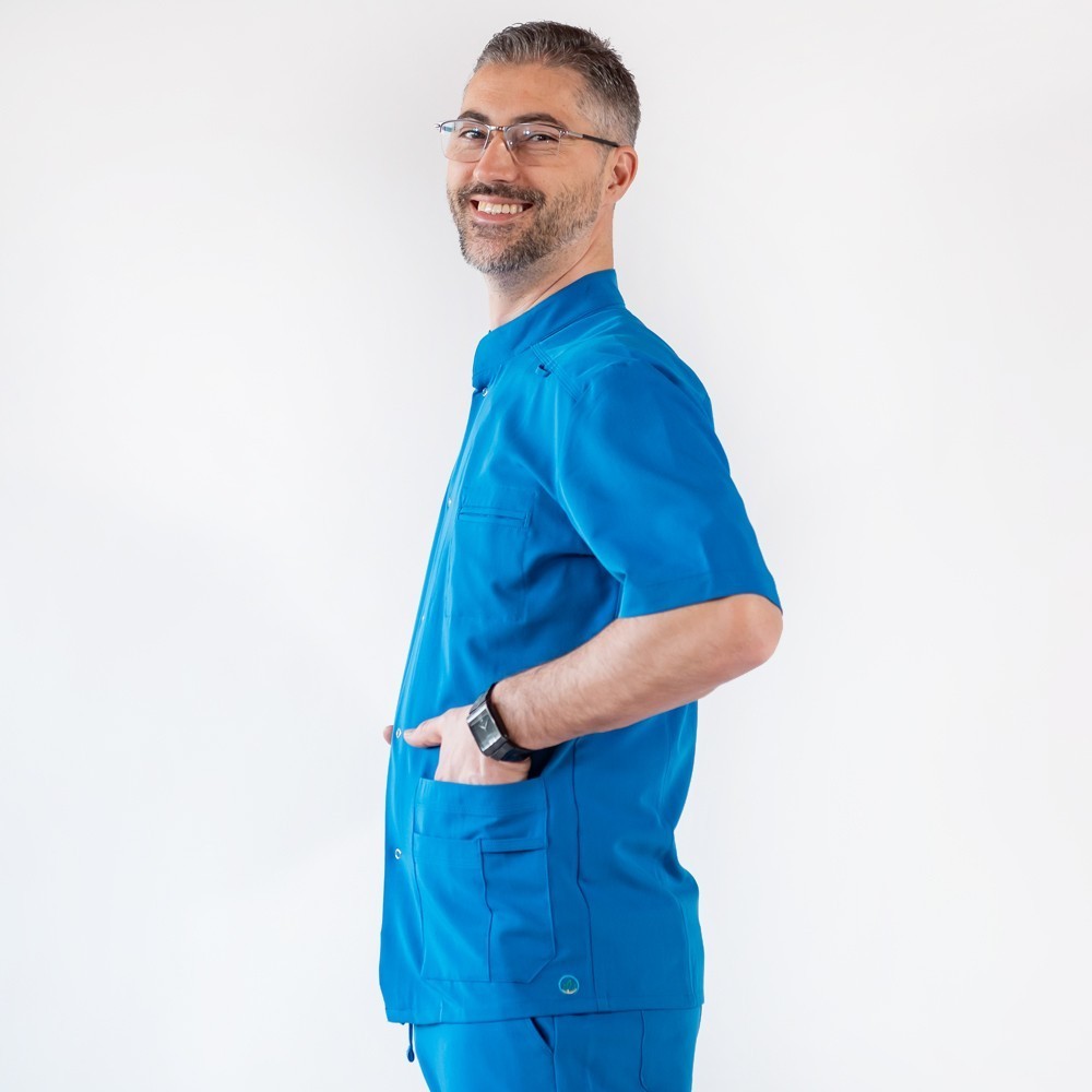 Costum medical Lotus Flex, stretch, albastru royal, TRS-JK7 TRS-SP9