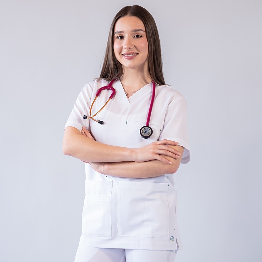 Costum medical Lotus Flex, stretch, alb, TRS-NP16 TRS-SP9