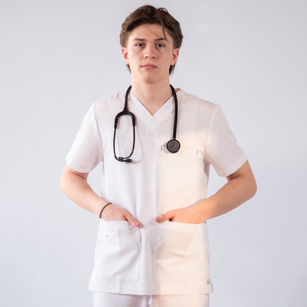 Costum medical Lotus Flex, stretch, alb, TRS-NP16 TRS-SP9