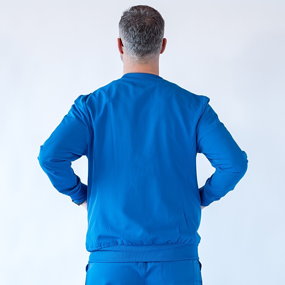 Jacheta medicala cu fermoar Lotus Flex, stretch, albastru royal, TRS-JK10