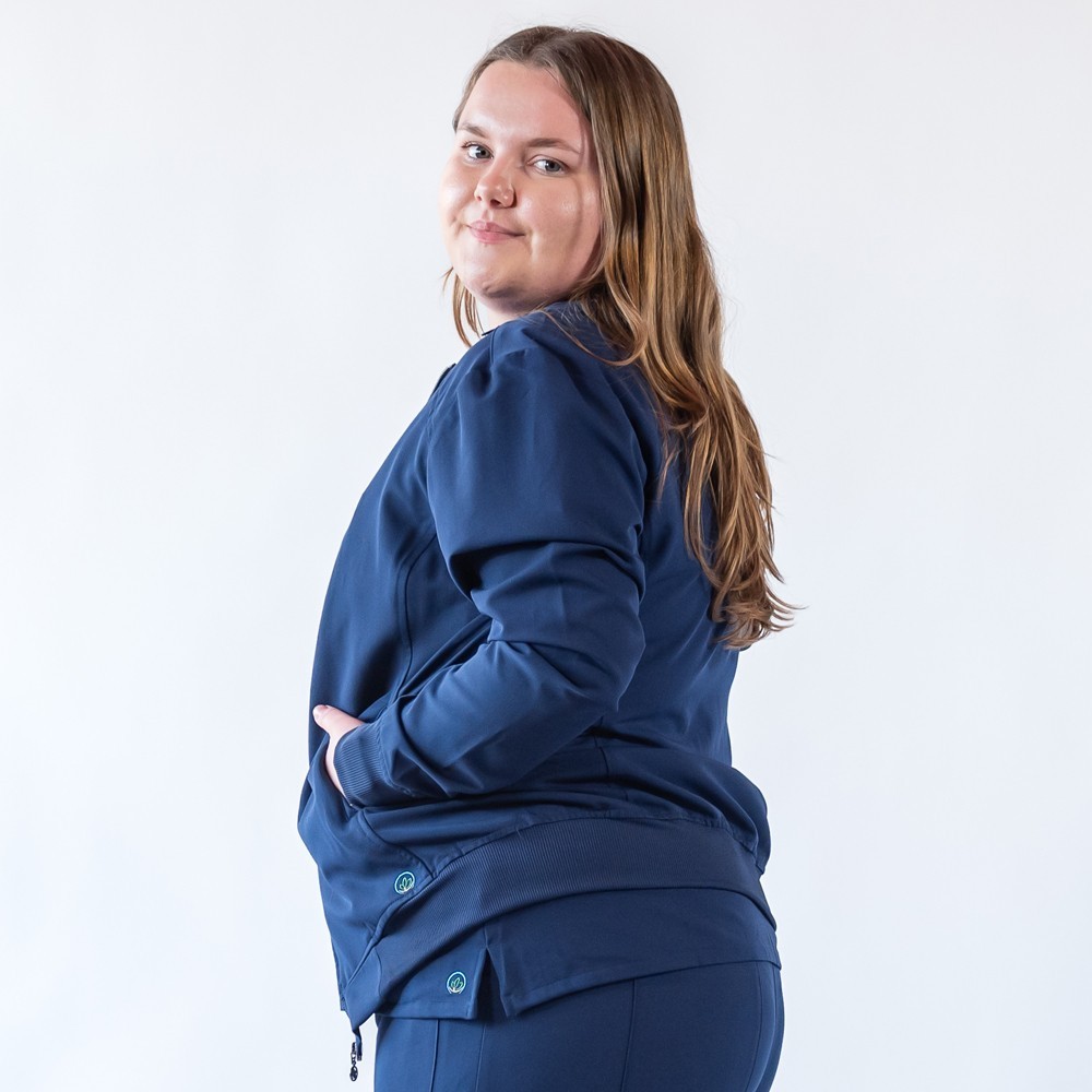 Jacheta medicala cu fermoar Lotus Flex, stretch, bleumarin, TRS-JK10