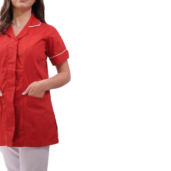 Bluza medicala fermoar/rever Lotus 1, LIR2, rosu - imagine 2