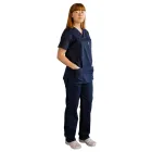 Costum medical Lotus 2, Basic 1, pantalon cu snur, bleumarin