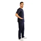 Costum medical Lotus 2, Basic 1, pantalon cu snur, bleumarin