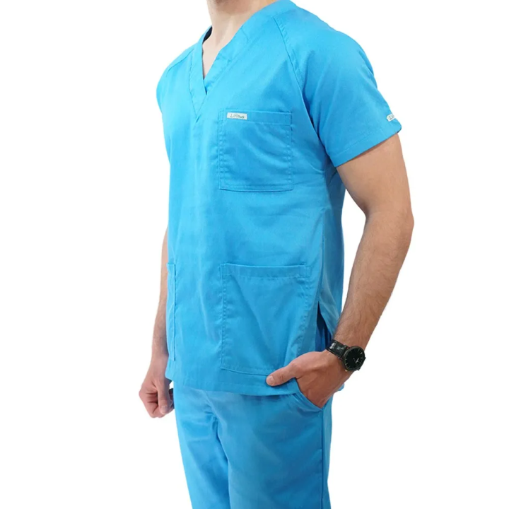 Costum medical Lotus 2, Basic 2, albastru deschis - imagine 2