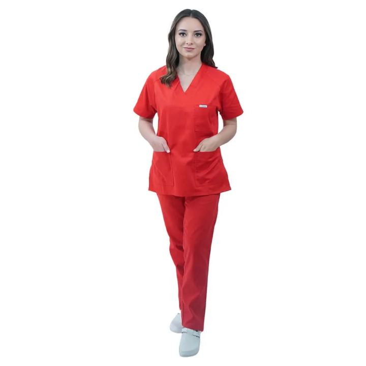Costum medical Lotus 2, Basic 2, rosu - imagine 1