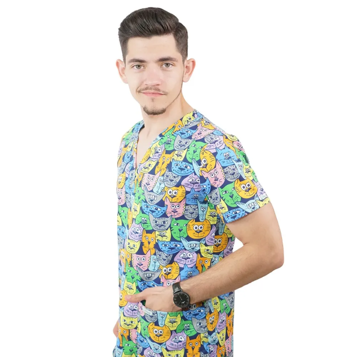 Bluza medicala imprimata Lotus 1, Tomcat - imagine 1