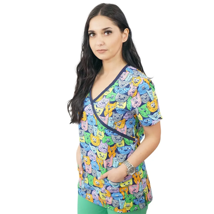 Bluza medicala imprimata Lotus 1, Tomcat - imagine 5