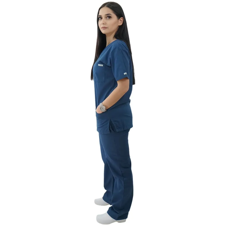 Costum medical Lotus 2, Basic 1, turcoaz inchis - imagine 2