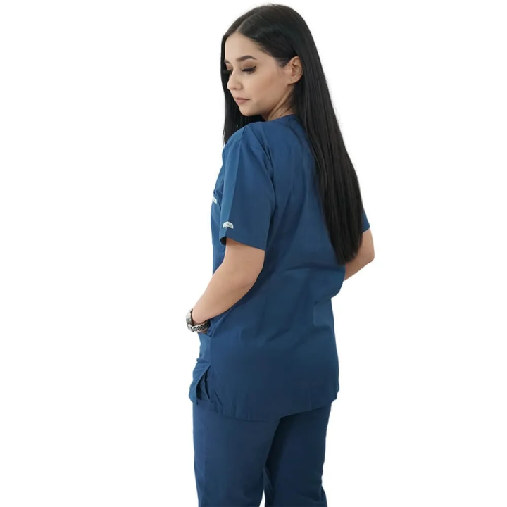 Costum medical Lotus 2, Basic 1, turcoaz inchis - imagine 3