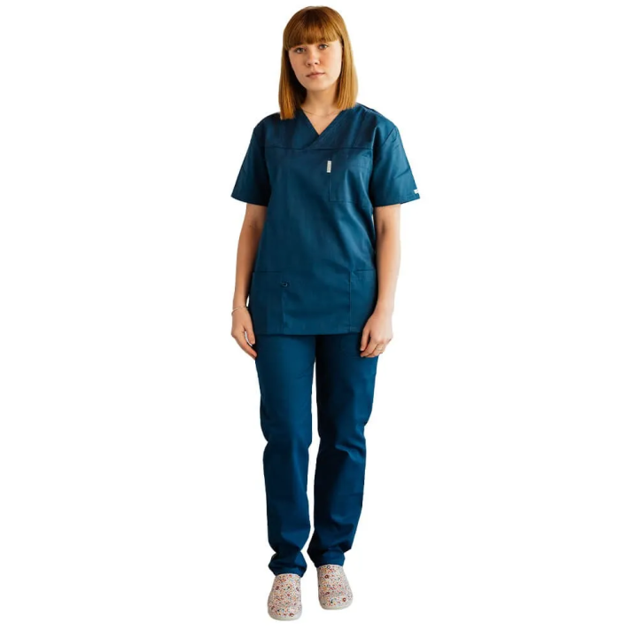 Costum medical Lotus 2, Basic 1, turcoaz inchis - imagine 5