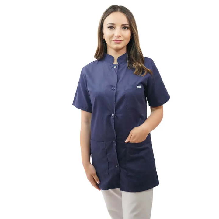 Bluza femei cu guler tunica, maneca scurta, Lotus 2 - imagine 9