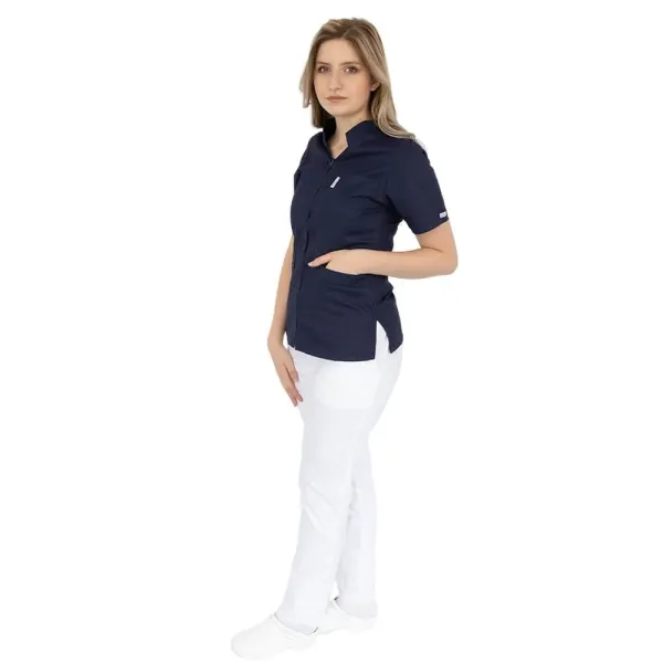 Bluza cu fermoar si guler romb, maneca scurta, Lotus 2