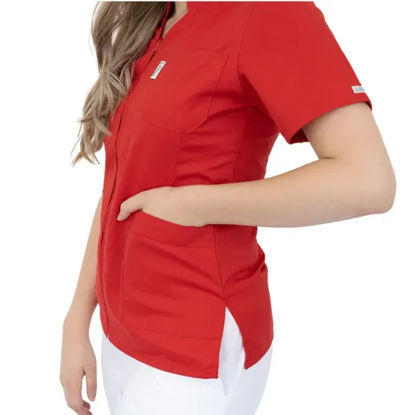 Bluza cu fermoar si guler romb, maneca scurta, Lotus 2