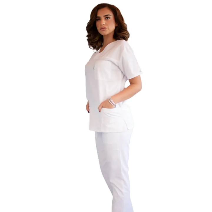 Costum medical Lotus 2, Basic 1, alb - imagine 2