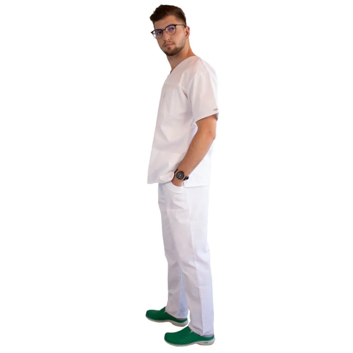 Costum medical Lotus 2, Basic 1, alb - imagine 4