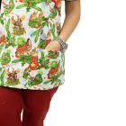Bluza medicala imprimata Lotus 1, editie speciala de Craciun, Christmas Jungle