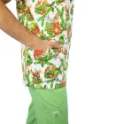 Bluza medicala imprimata Lotus 1, editie speciala de Craciun, Christmas Jungle