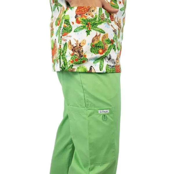 Bluza medicala imprimata Lotus 1, editie speciala de Craciun, Christmas Jungle