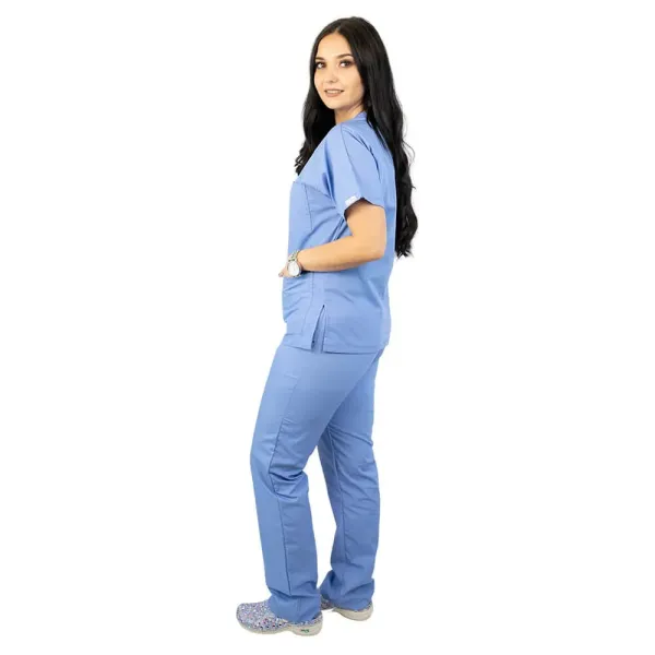 Costum medical unisex Lotus 4, Basic 2, albastru ciel