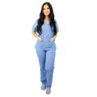 Costum medical unisex Lotus 4, Basic 2, albastru ciel
