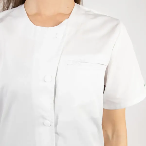 Bluza asimetrica cu capse Lotus 2, alb