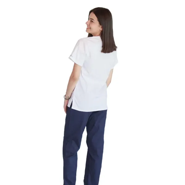Bluza asimetrica cu capse Lotus 2, alb