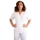 Bluza kimono cu maneca scurta Lotus 2, alb