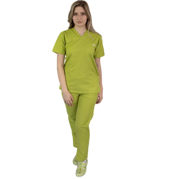 Costum medical Lotus 4, Basic 1, unisex, verde praz - imagine 1