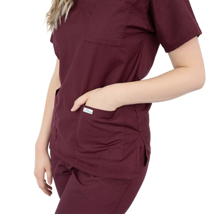 Costum medical Lotus 4, Basic 1, unisex, visiniu - imagine 2