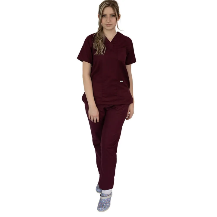 Costum medical Lotus 4, Basic 1, unisex, visiniu - imagine 4