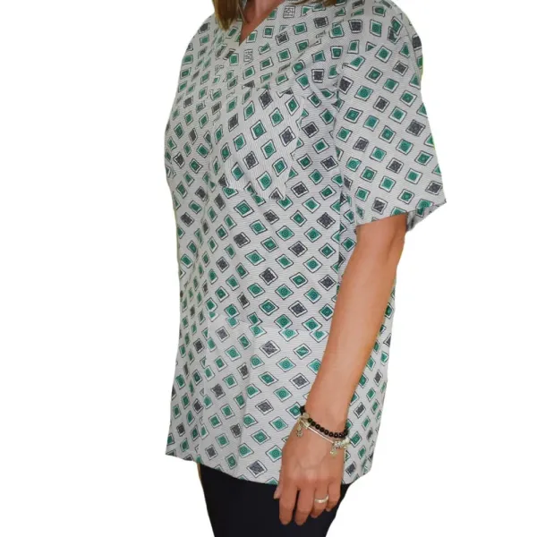 Bluza medicala imprimata Lotus 1, Green Diamond