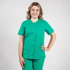 Bluza asimetrica cu capse Lotus 2, verde chirurgical
