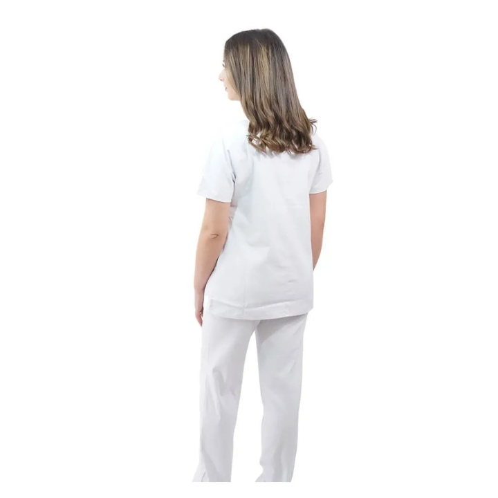 Costum medical Lotus 4, Basic 1, unisex, alb - imagine 3